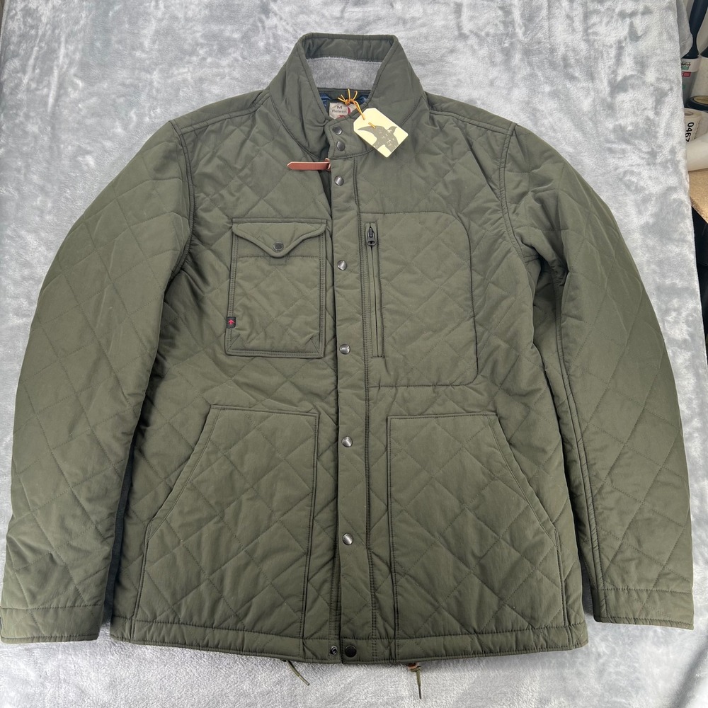 Relwen Quilted Insulated Tanker Jacket Mens M Dark Loden Green Huckberry Coat
